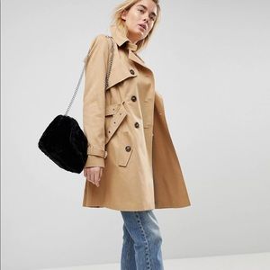 ASOS DESIGN classic trench coat in stone size 0